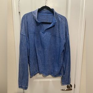 Blue SO half pullover. Size L-XL